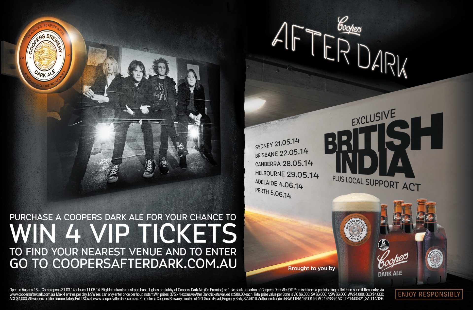 British India Sounds After Dark Tour Posters, April ’14