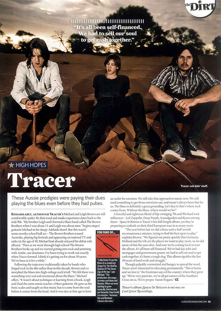 Tracer, Classic Rock Magazine, January ’12