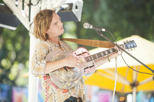 peter bibby and his bottles of confidence sydney festival village bandstand 18